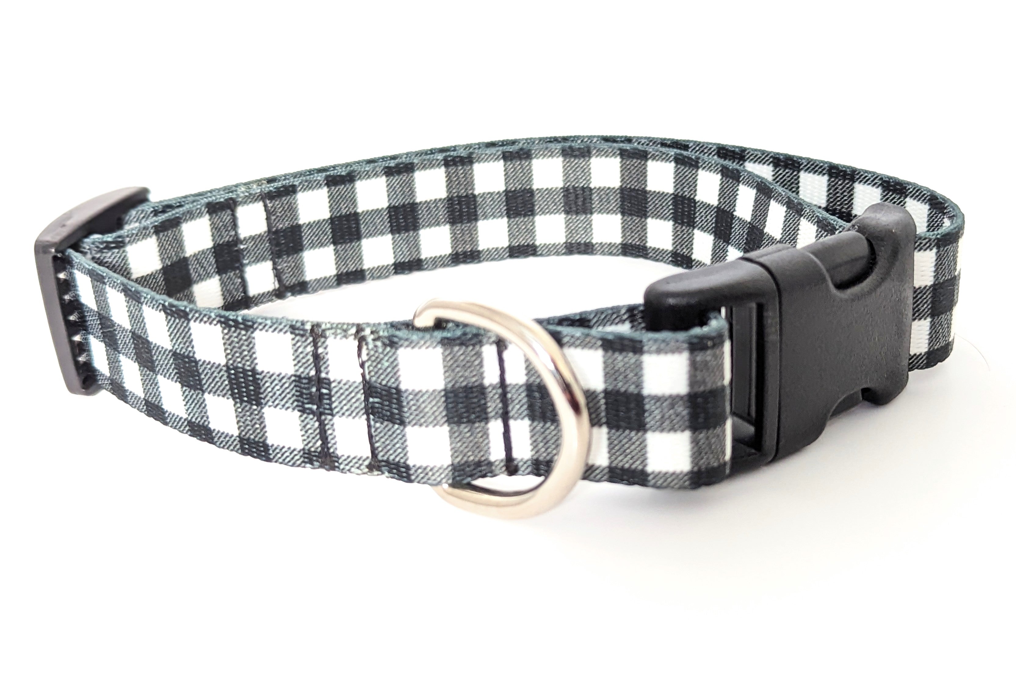 Black and White Buffalo Plaid Dog Collar